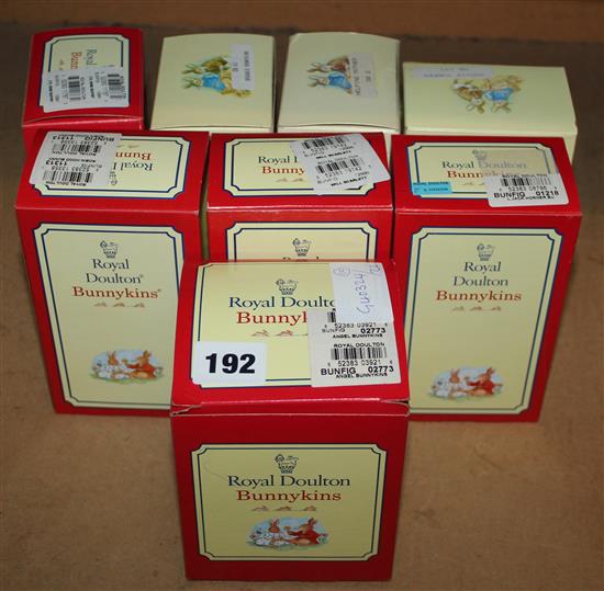 8 Bunnykins bunnies, boxed